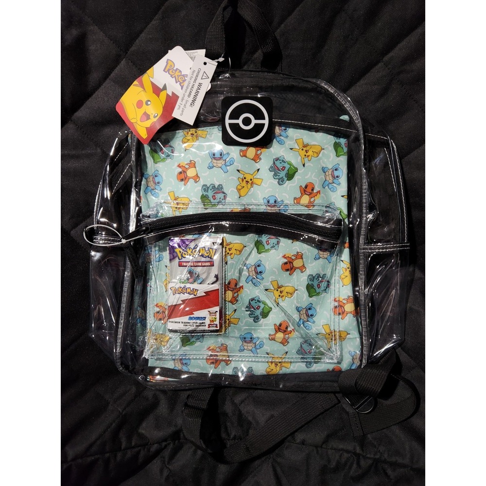Pokémon Clear Backpack with Removeable Interior Sleeve‎ Included New